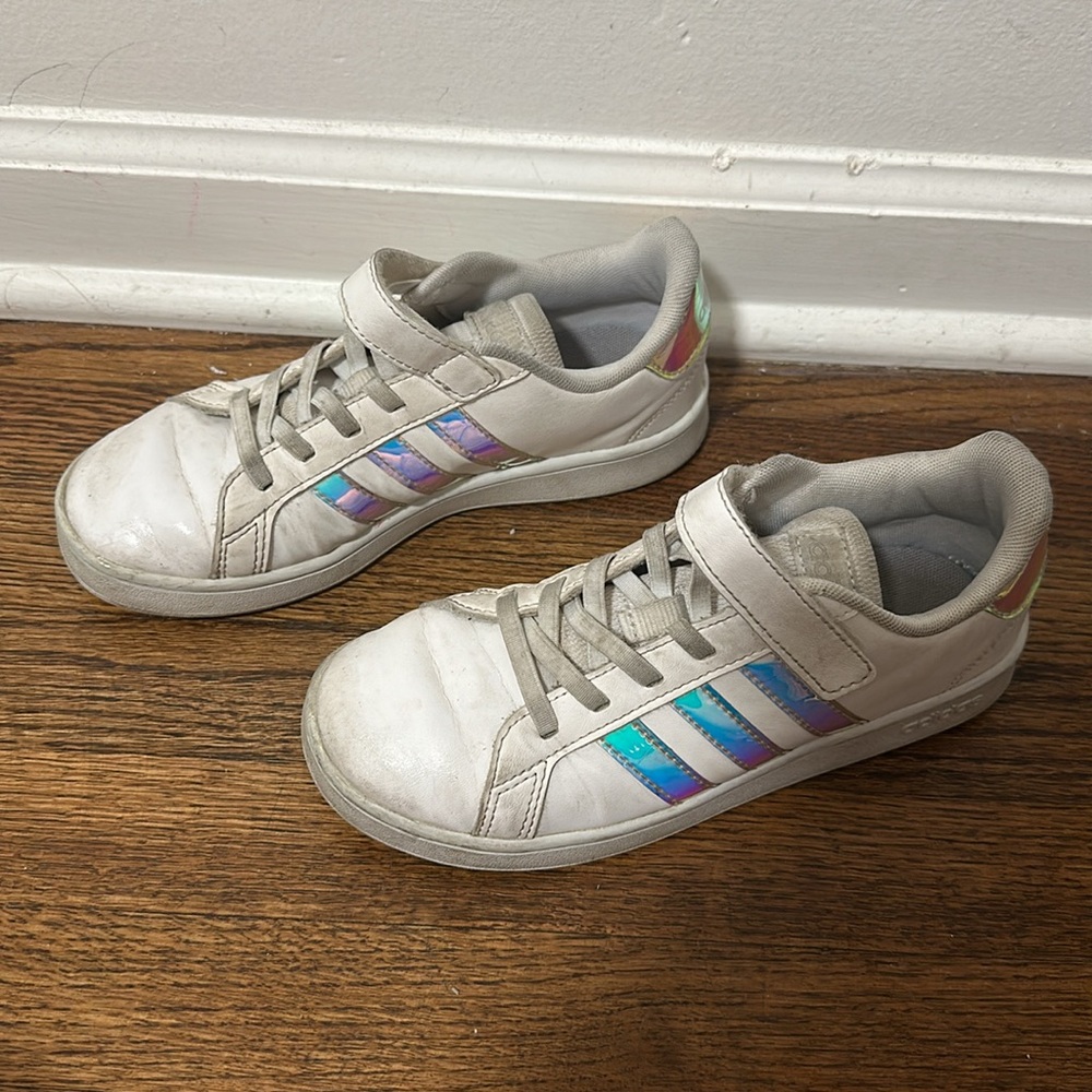 Adidas girls iridescent sneakers